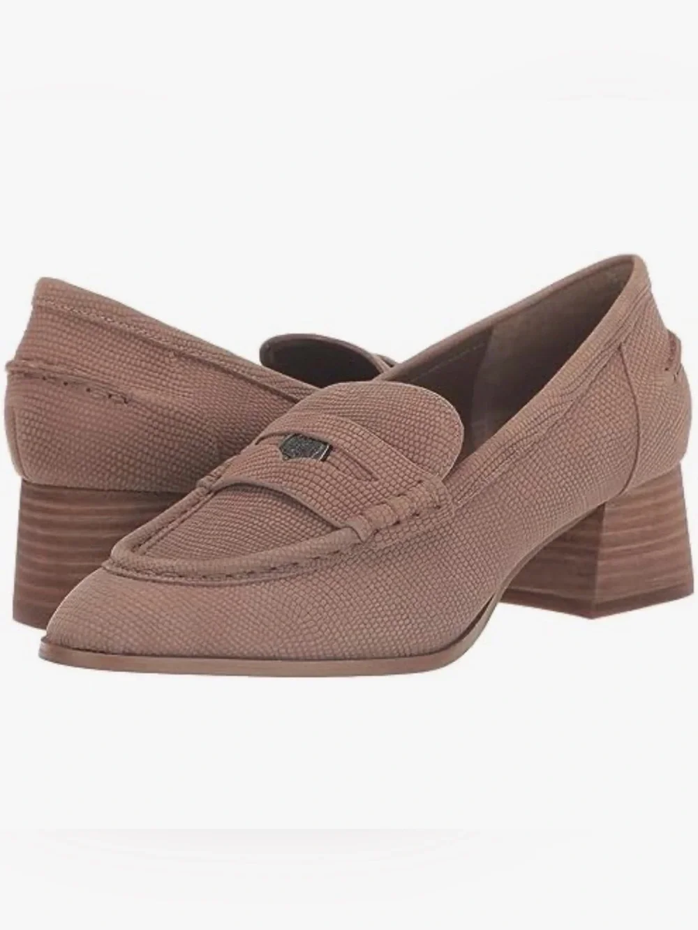 Vince Camuto Carissla Leather Stacked Block Heel Loafers In Harvest NWOT Sz 9.5